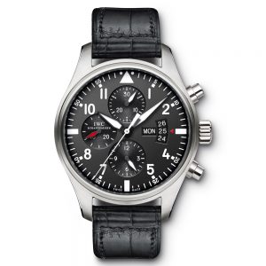 With the firm and light high-tech ceramic material, this black replica IWC watch completely shows the masculine feeling.