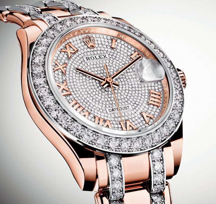 The densely paved diamonds and precious rose gold make this timepiece very expensive.