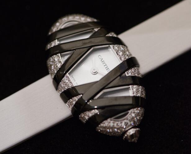 The most eye-catching part of this Cartier is the oversized black Roman numerals.